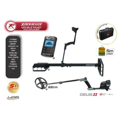 XP XP Deus 2 Tam Su Geçirmez Dedektör — Ana Ünite ve 22 cm FMF Başlık (Xtrem Hunter Uyumlu)