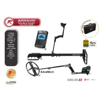 XP XP Deus 2 Tam Su Geçirmez Dedektör — Ana Ünite ve 34x28 cm FMF Başlık (Xtrem Hunter Uyumlu)